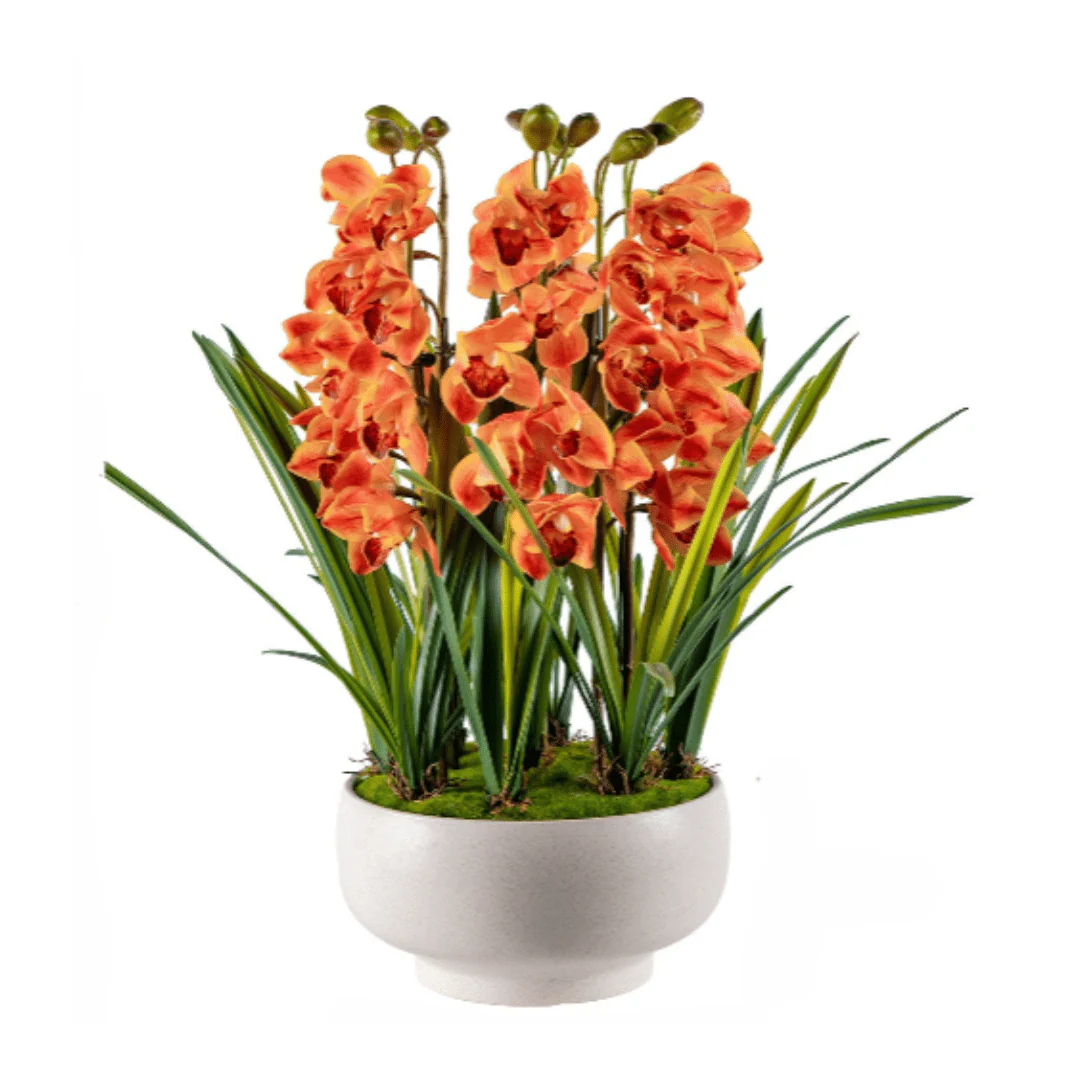 Cymbidium Flowers Arrangement (Life-like Artificial) - Image 10