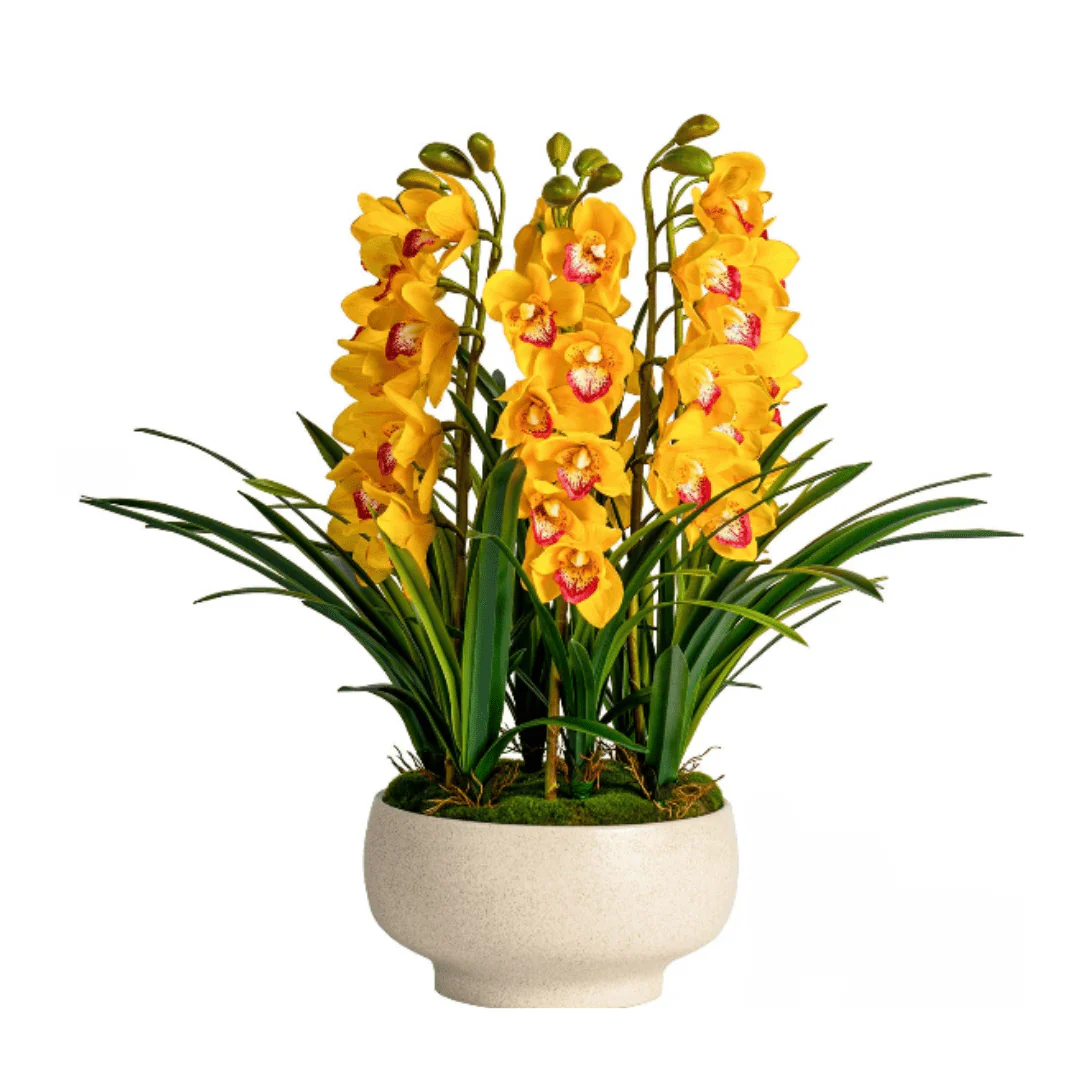 Cymbidium Flowers Arrangement (Life-like Artificial) - Image 11