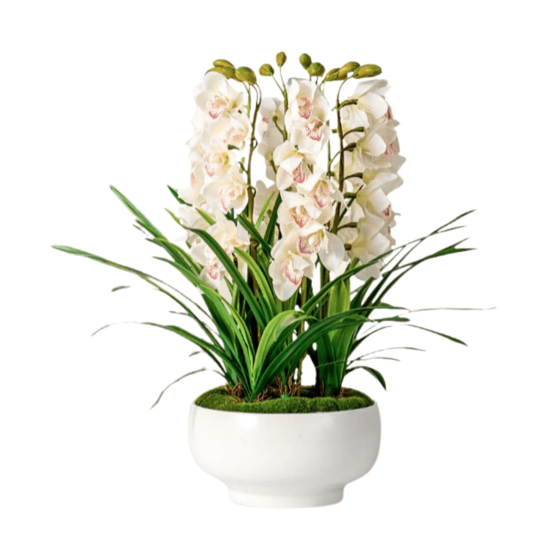 Cymbidium Flowers Arrangement (Life-like Artificial) - Image 14