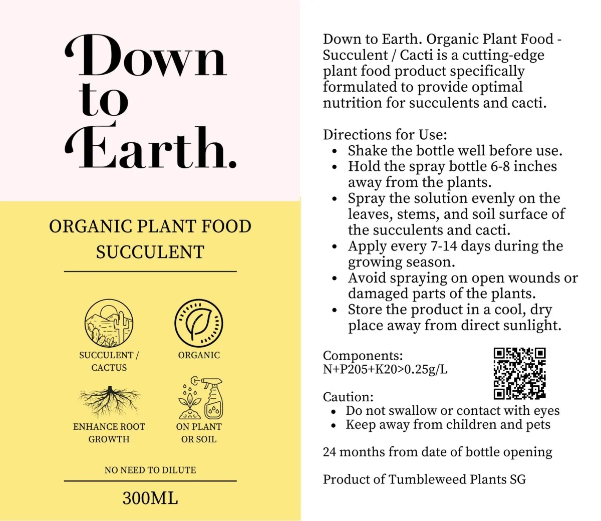 Down To Earth. Organic Plant Food - Succulent/Cacti - Image 4