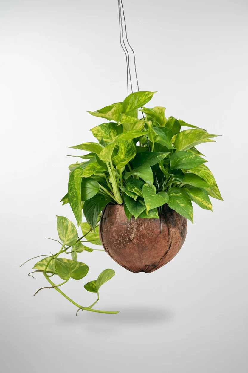 Epipremnum Aureum - Golden Pothos (Variegated) in Coco Husk - Image 7