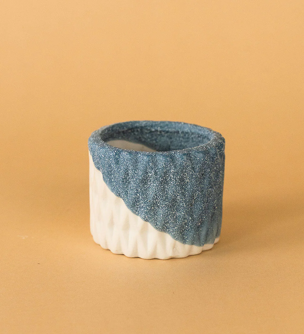 Geometric Mini Pots Blue/White - Image 5