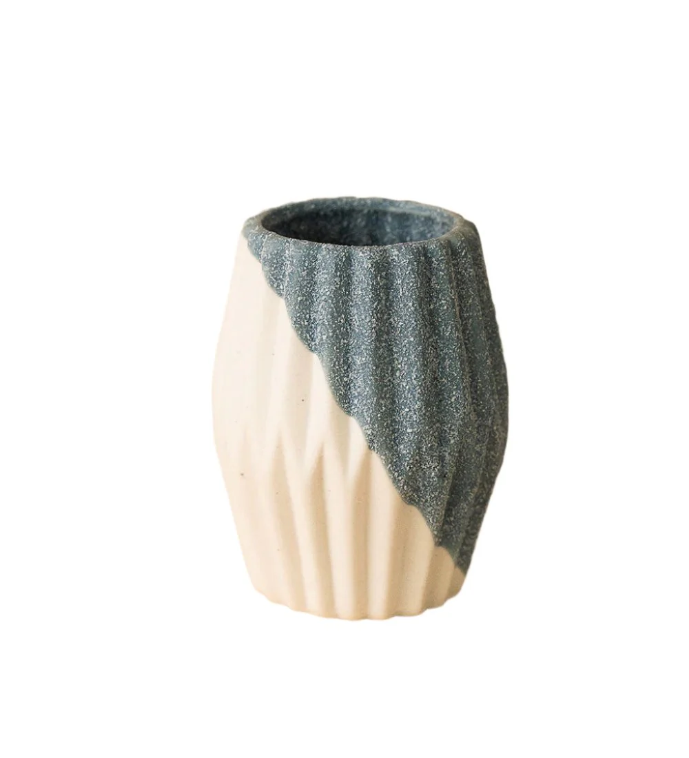 Geometric Mini Pots Blue/White - Image 8