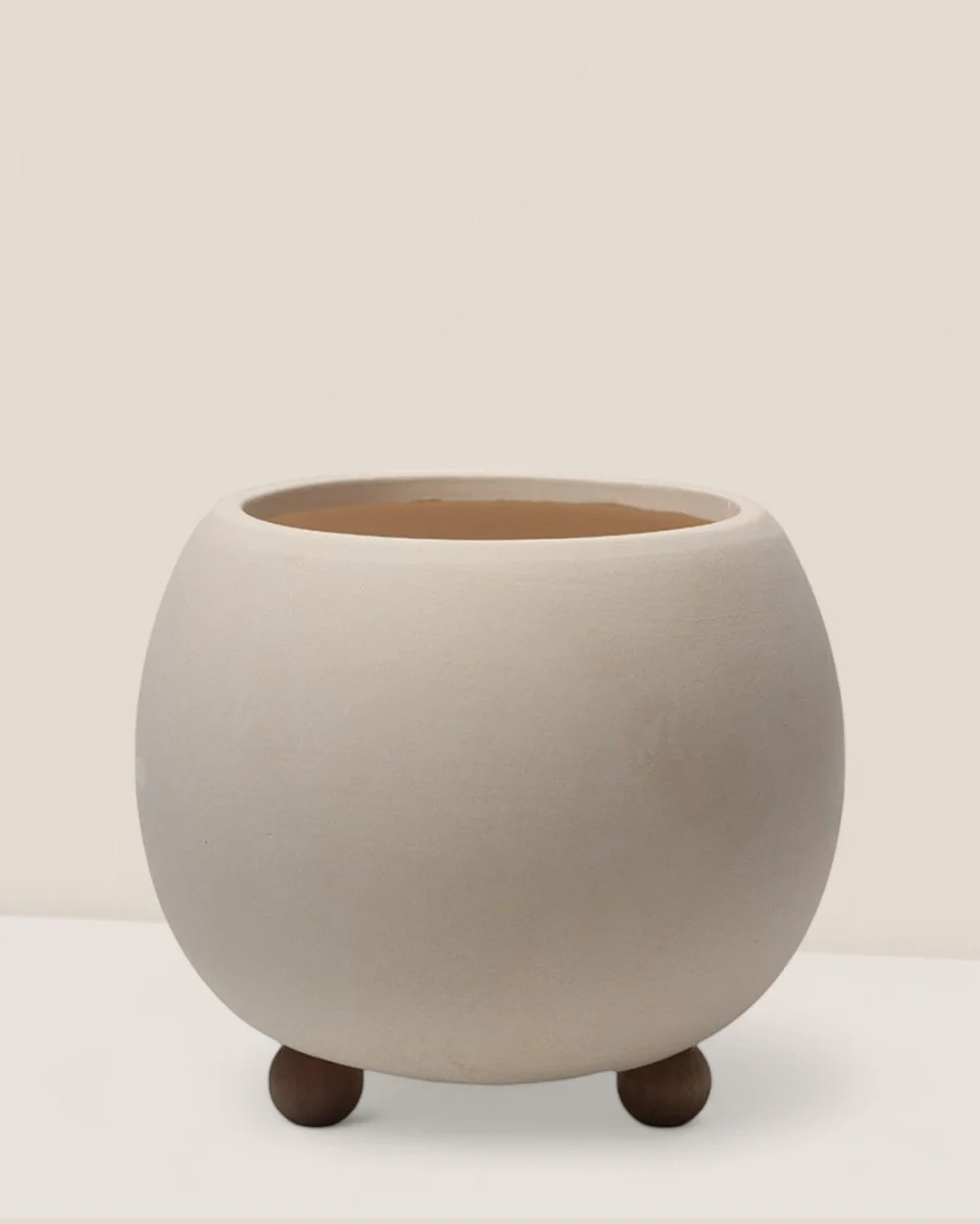 Terracotta Cream Pot with DIY Wooden Legs