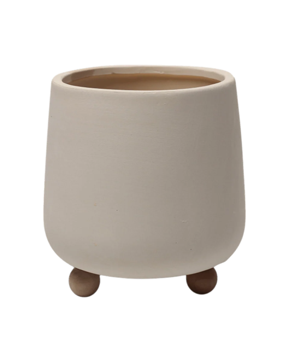 Terracotta Cream Pot with DIY Wooden Legs - Image 7