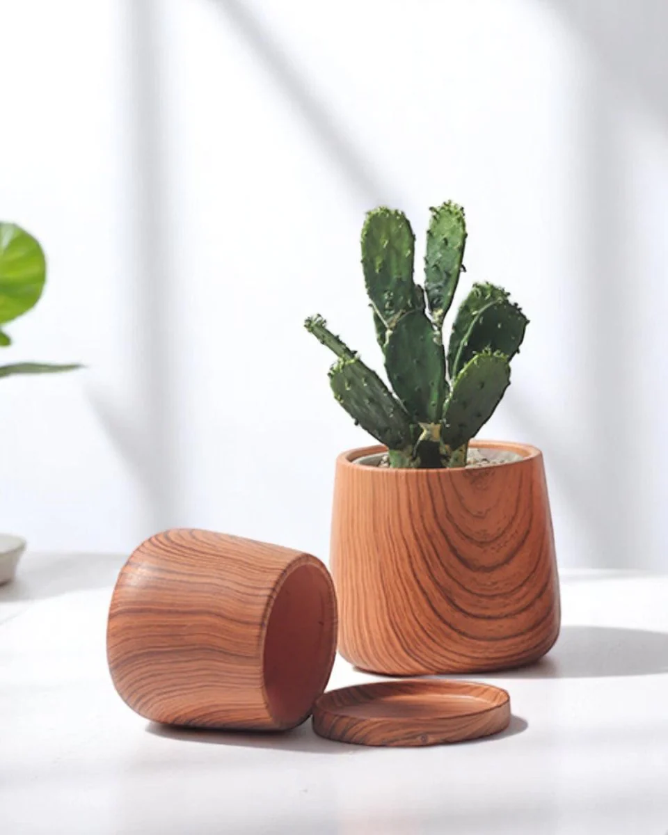 Tulip Wood Pots- Small - Image 2