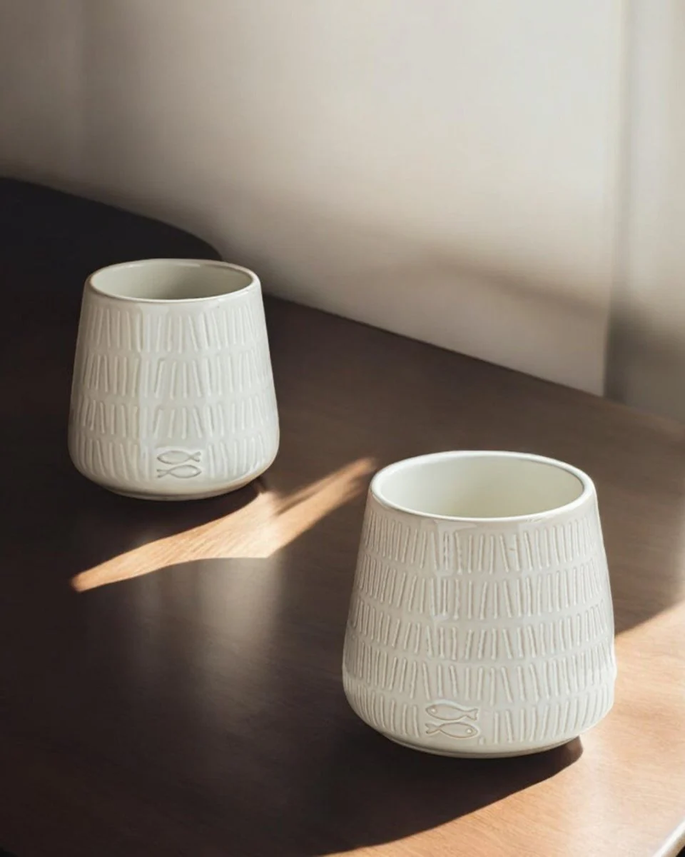 Twiggy White Glazed Pot - Image 4