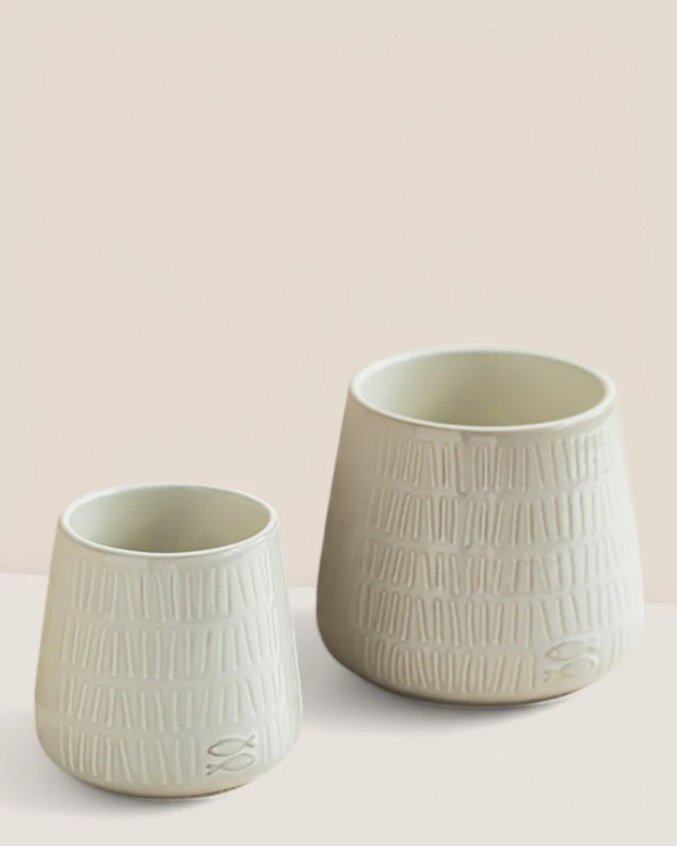 Twiggy White Glazed Pot - Image 6
