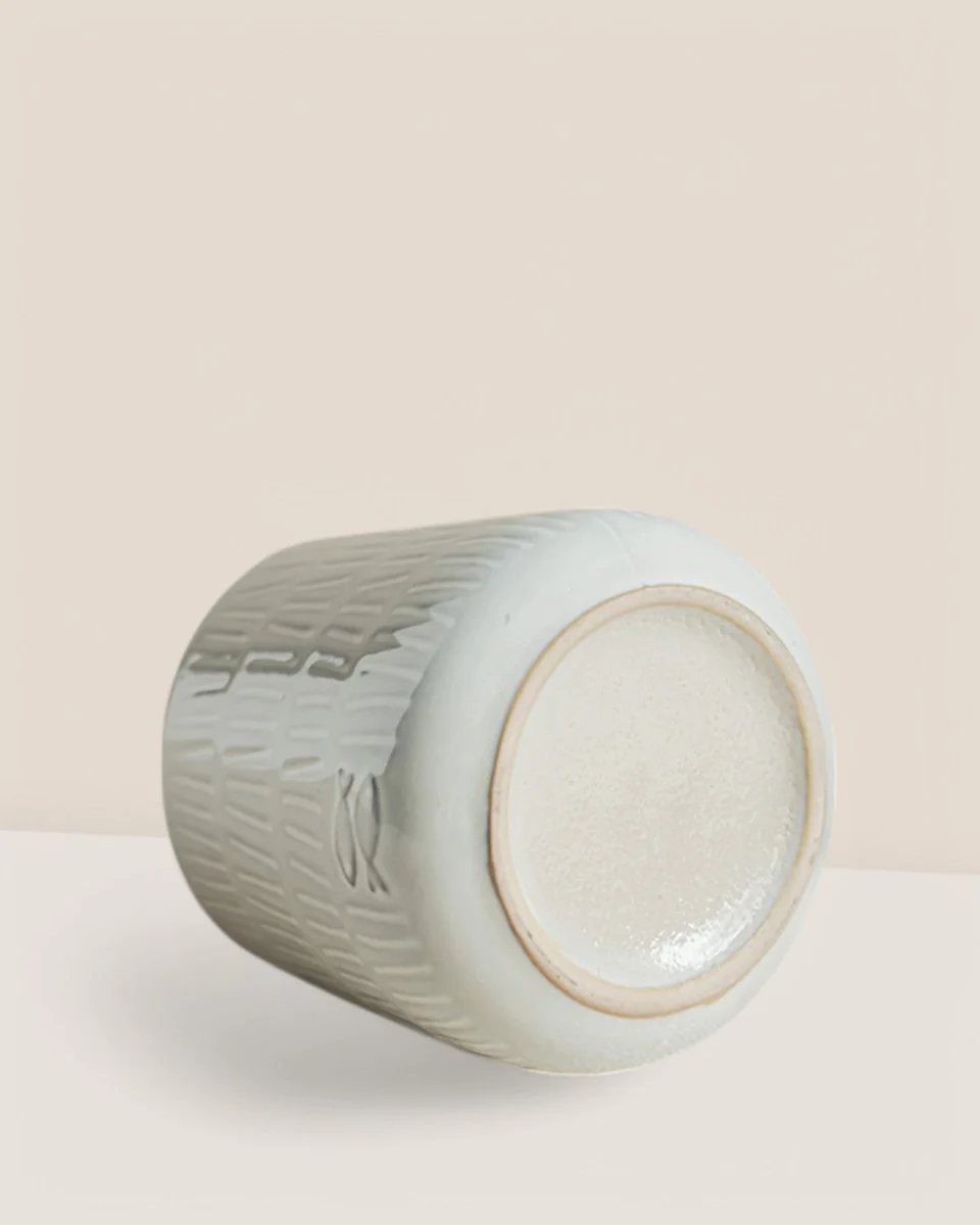 Twiggy White Glazed Pot - Image 7