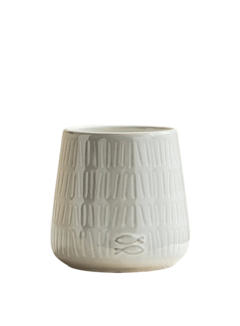 Twiggy White Glazed Pot - Image 8