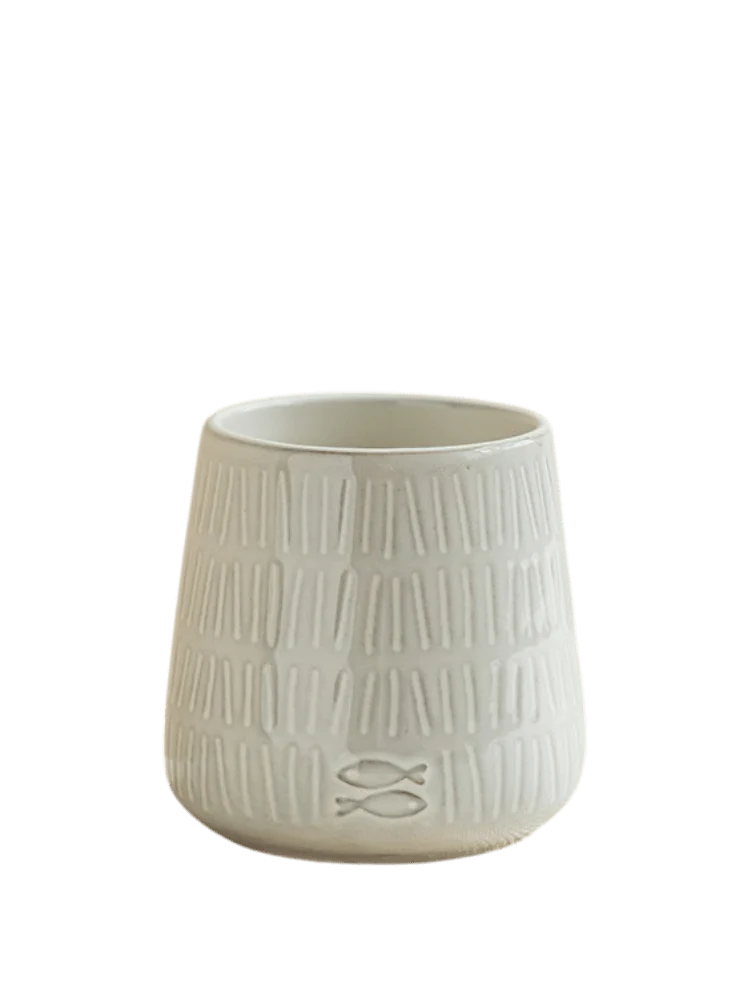 Twiggy White Glazed Pot - Image 9